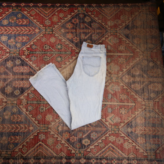 Lee W30 L32 Straight Leg Relaxed Fit Classic Ripped Style Blue Denim Jeans