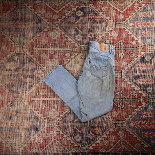 Levi's 314 W30 L28 Skinny Classic Ripped Style Blue Denim Jeans