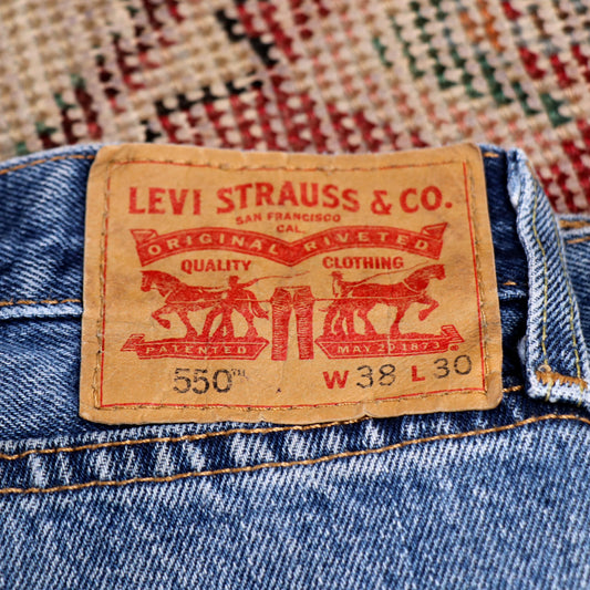 Levi's 550 W40 L30 Tapered Leg Relaxed Fit Blue Denim Jeans