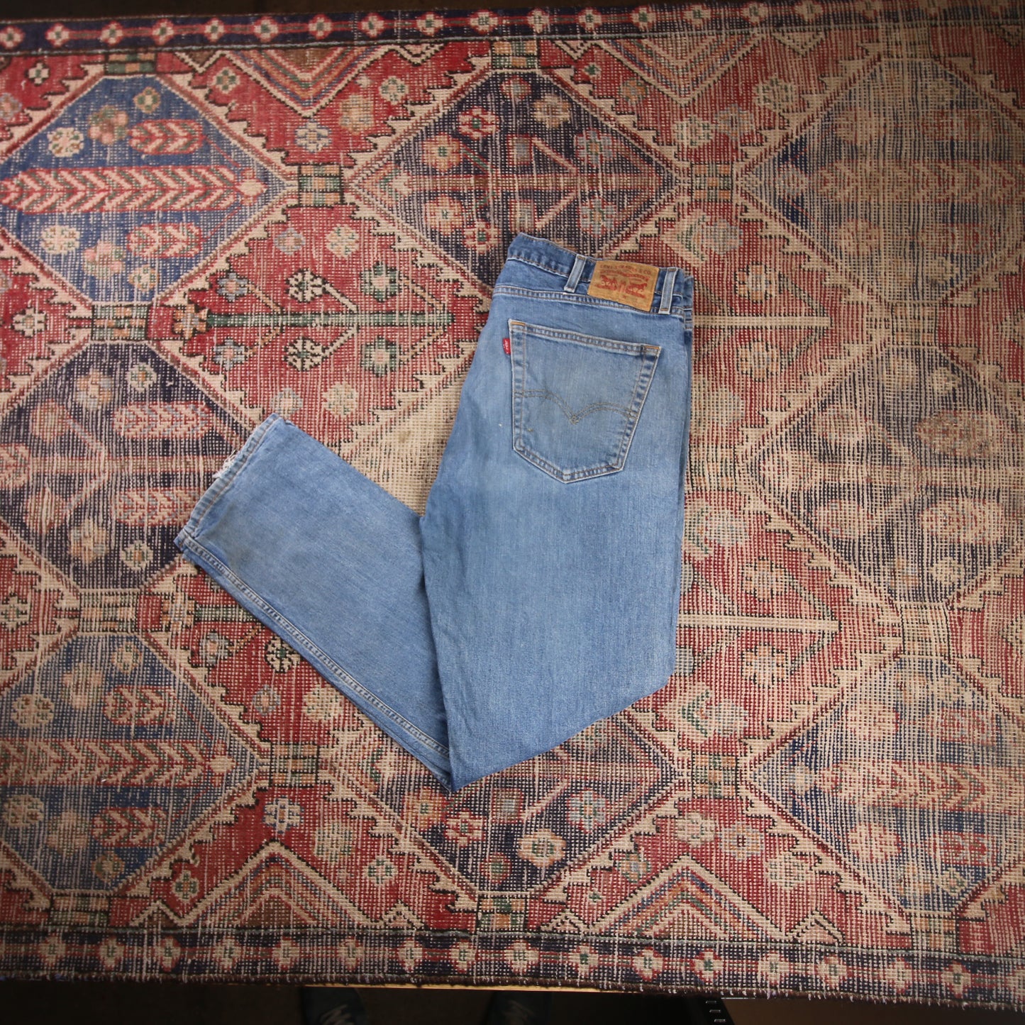 Levi's W36 L31 Straight Leg Relaxed Fit Blue Denim Jeans