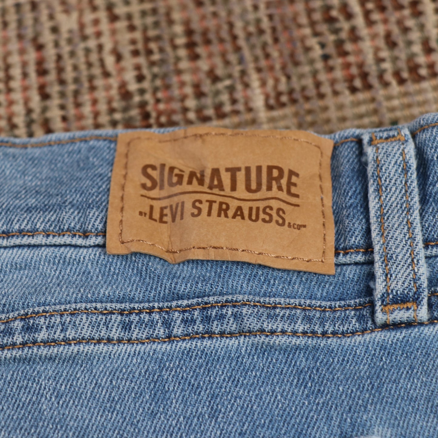 Levi's Signature W34 L25 Boyfriend Classic Ripped Style Blue Denim Jeans