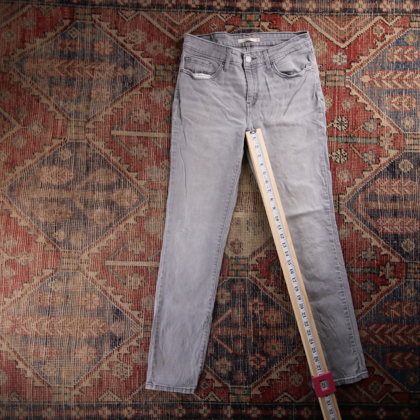 Levi's 712 Red Tab W28 L29 Slim Grey Denim Jeans