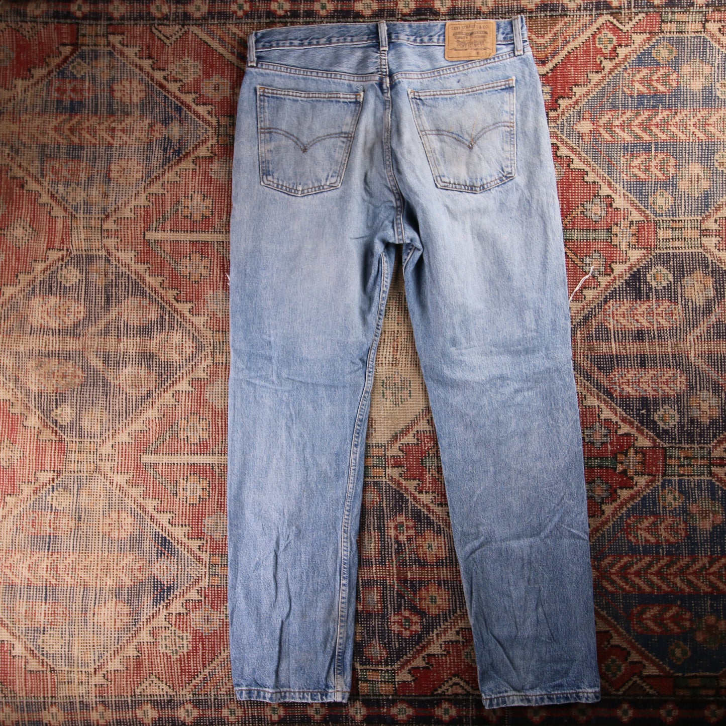 Levi's 501 Red Tab W36 L31 Original Fit Classic Ripped Style Blue Denim Jeans