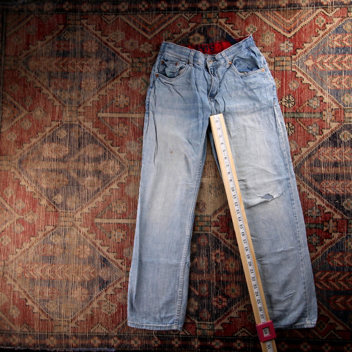 Levi's 514 Red Tab W26 L29 Straight Leg Blue Denim Jeans