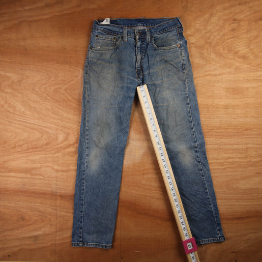 Levi's 505 Red Tab W30 L28 Straight Leg Regular Fit Blue Denim Jeans