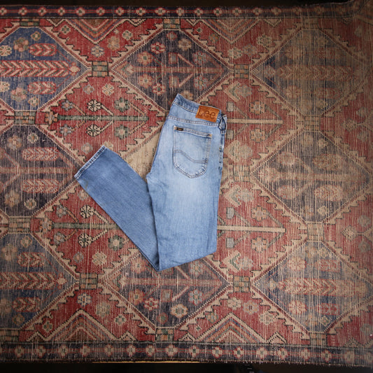 Lee W30 L30 Skinny Classic Ripped Style Blue Denim Jeans