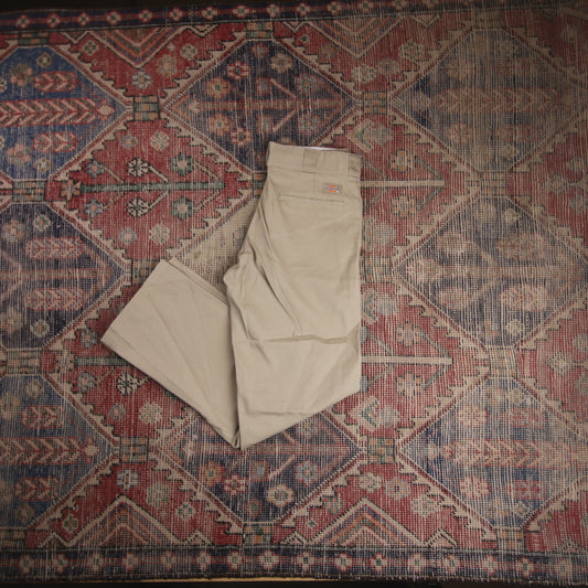 Dickies W28 L28 Straight Leg Beige Cotton Blend Trousers