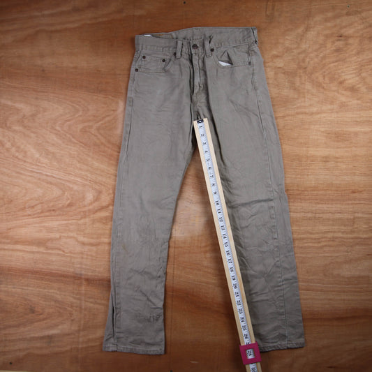 Levi's 505 Red Tab W28 L29 Straight Leg Regular Fit Beige Denim Jeans