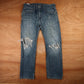 Levi's 505 Red Tab W34 L30 Straight Leg Regular Fit Blue Denim Jeans