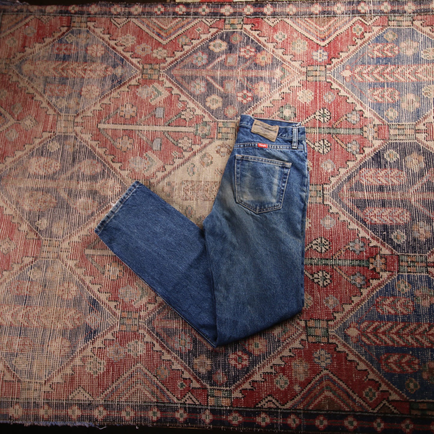 Wrangler W28 L31 Straight Leg Blue Denim Jeans