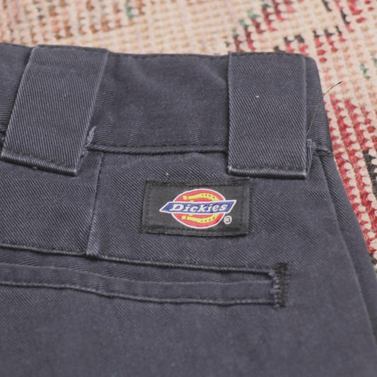 Dickies W28 L31 Straight Leg Black Cotton Blend Trousers