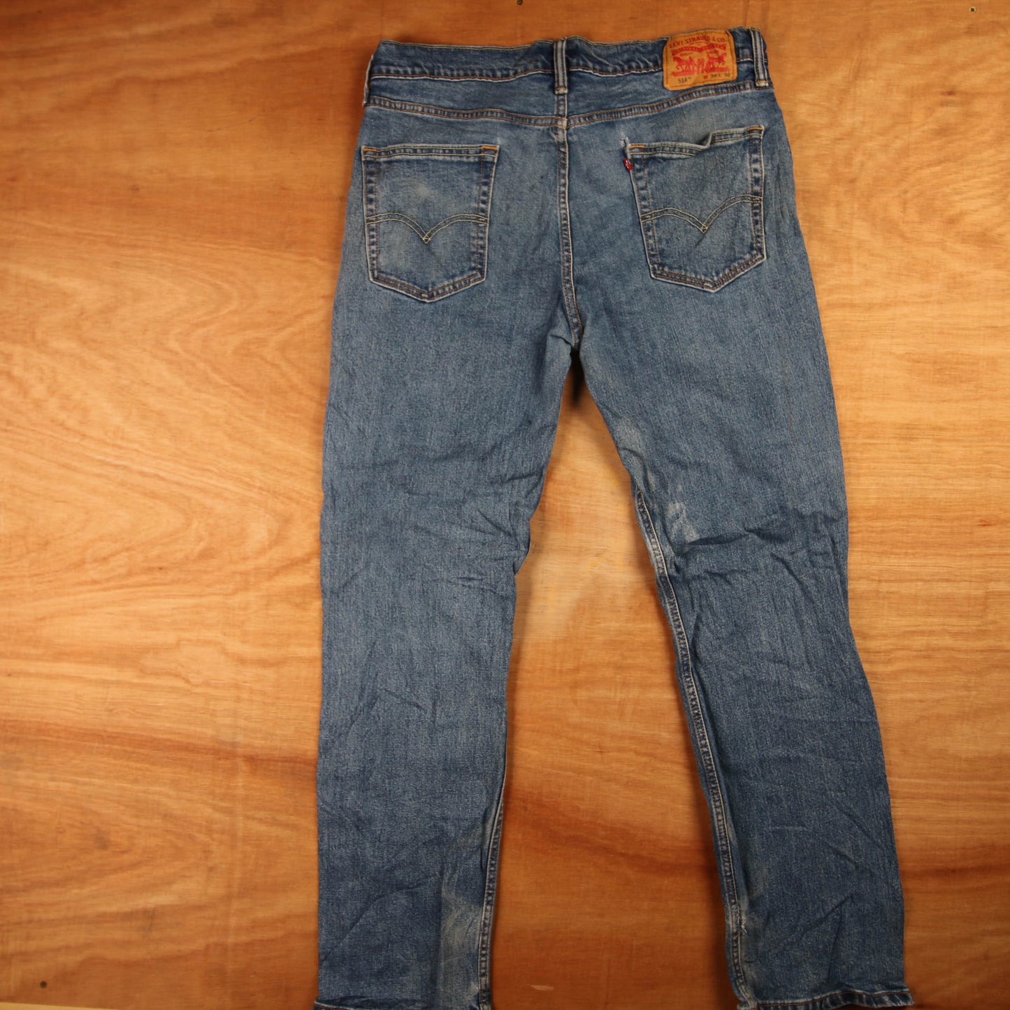 Levi's 514 Red Tab W34 L31 Straight Leg Blue Denim Jeans