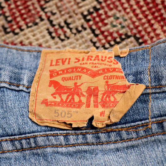 Levi's 505 W36 L31 Straight Leg Regular Fit Blue Denim Jeans