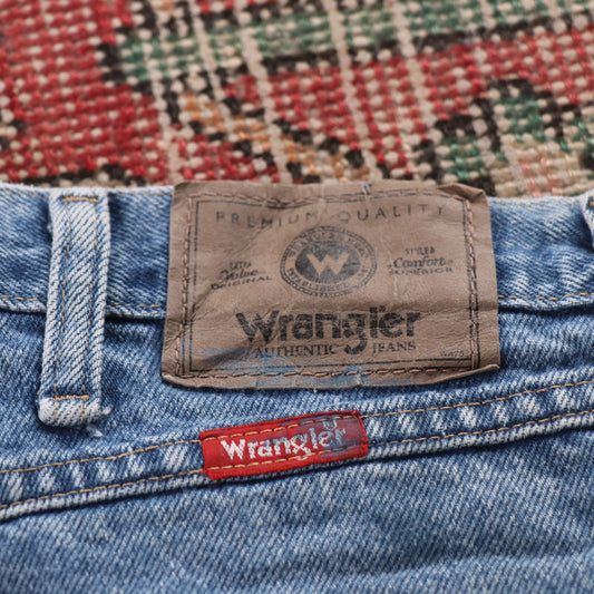 Wrangler W38 L30 Straight Leg Blue Denim Jeans
