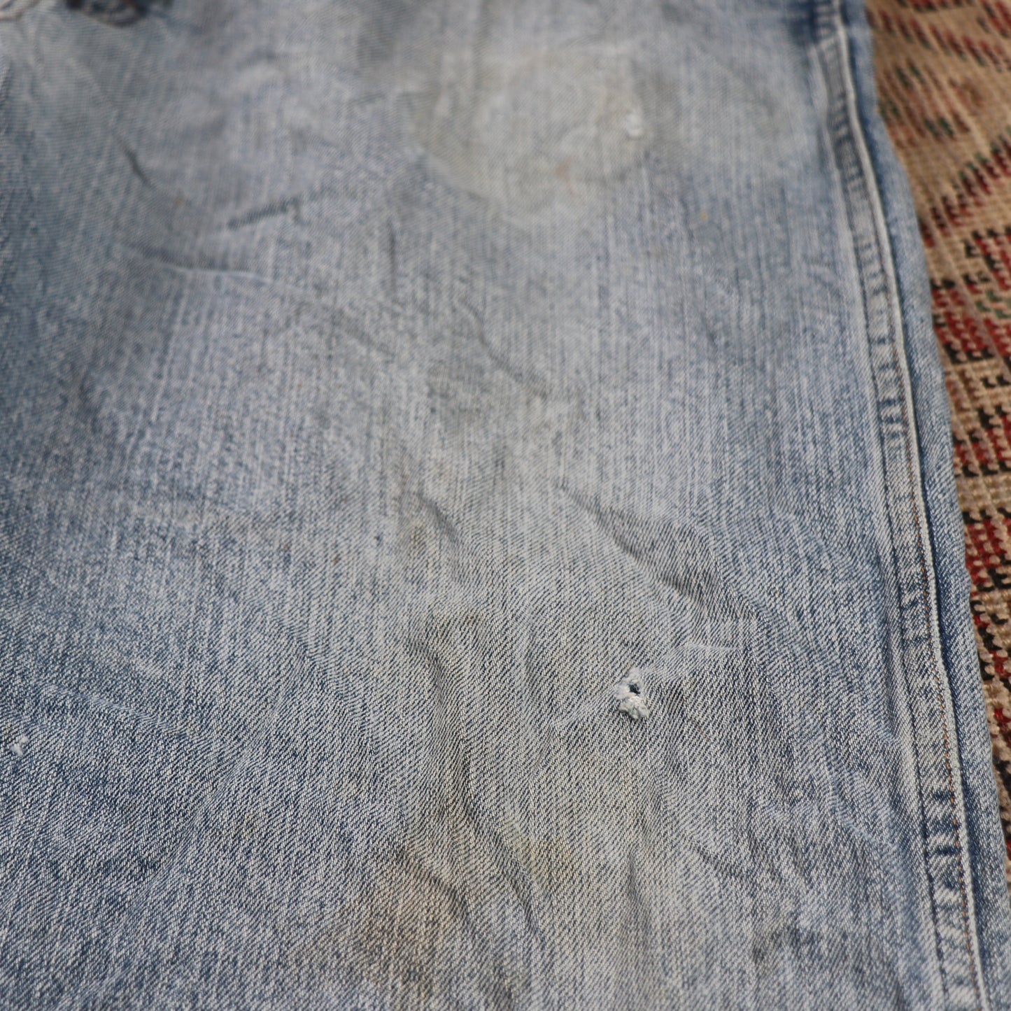 Wrangler W38 L33 Straight Leg Relaxed Fit Blue Denim Jeans
