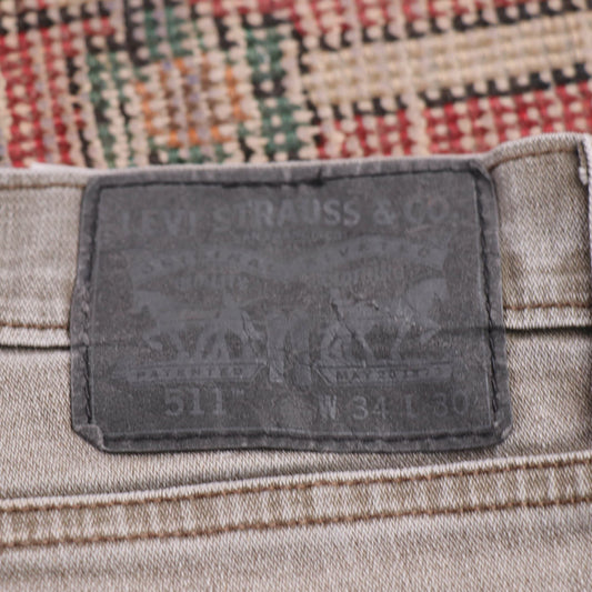 Levi's 511 W34 L28 Slim Fit Grey Denim Jeans