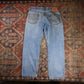 Levi's 550 W34 L28 Tapered Leg Relaxed Fit Classic Ripped Style Blue Denim Jeans