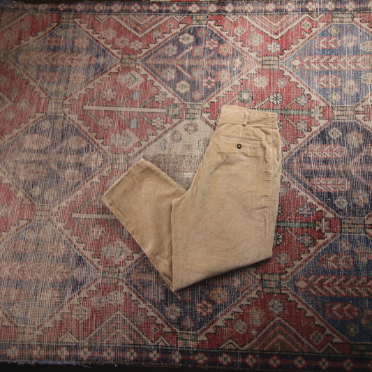 Unbranded W26 L26 Tapered Leg Loose Fit Brown Corduroy Trousers