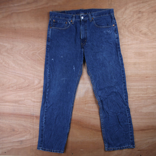 Levi's 505 Red Tab W36 L29 Straight Leg Regular Fit Blue Denim Jeans