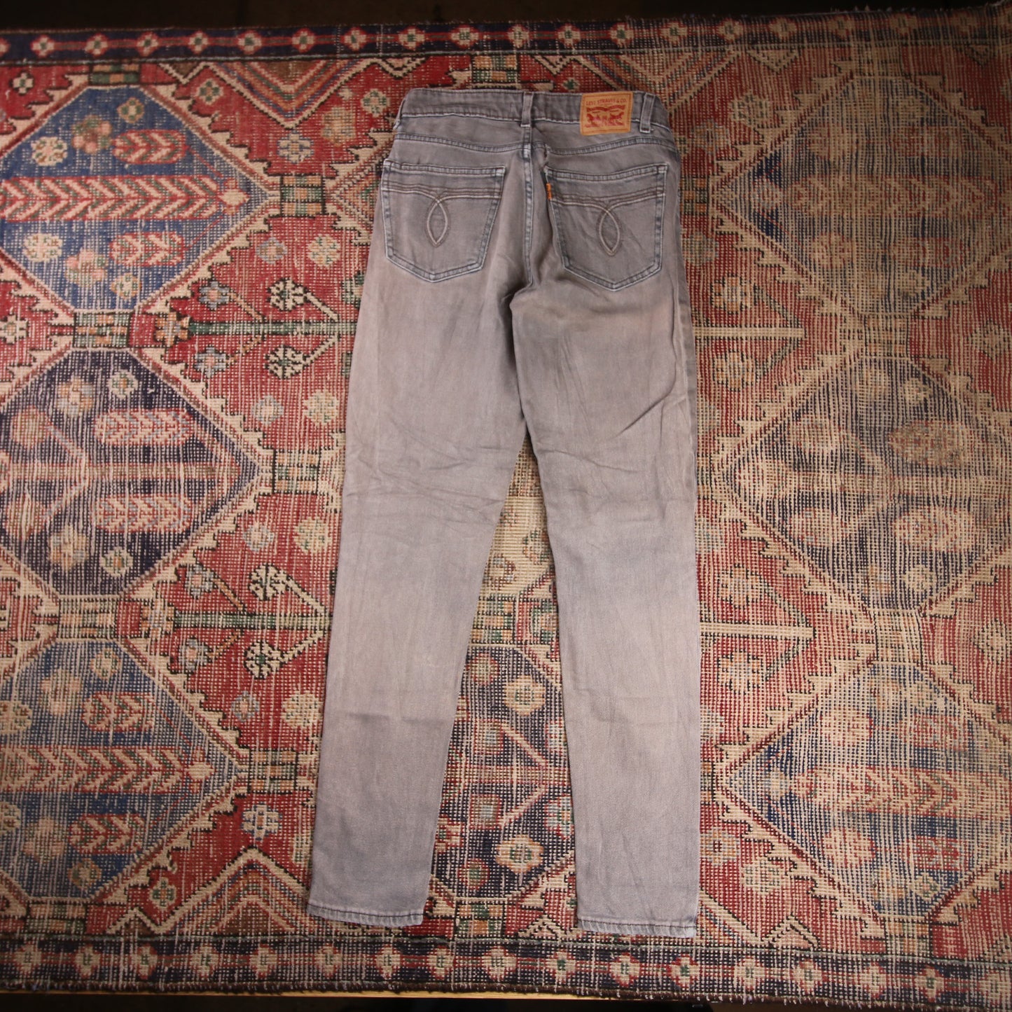 Levi's 721 Orange Tab W28 L30 Skinny Grey Denim Jeans