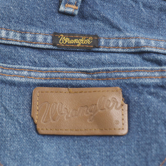 Wrangler W28 L35 Wide-Leg Blue Denim Jeans