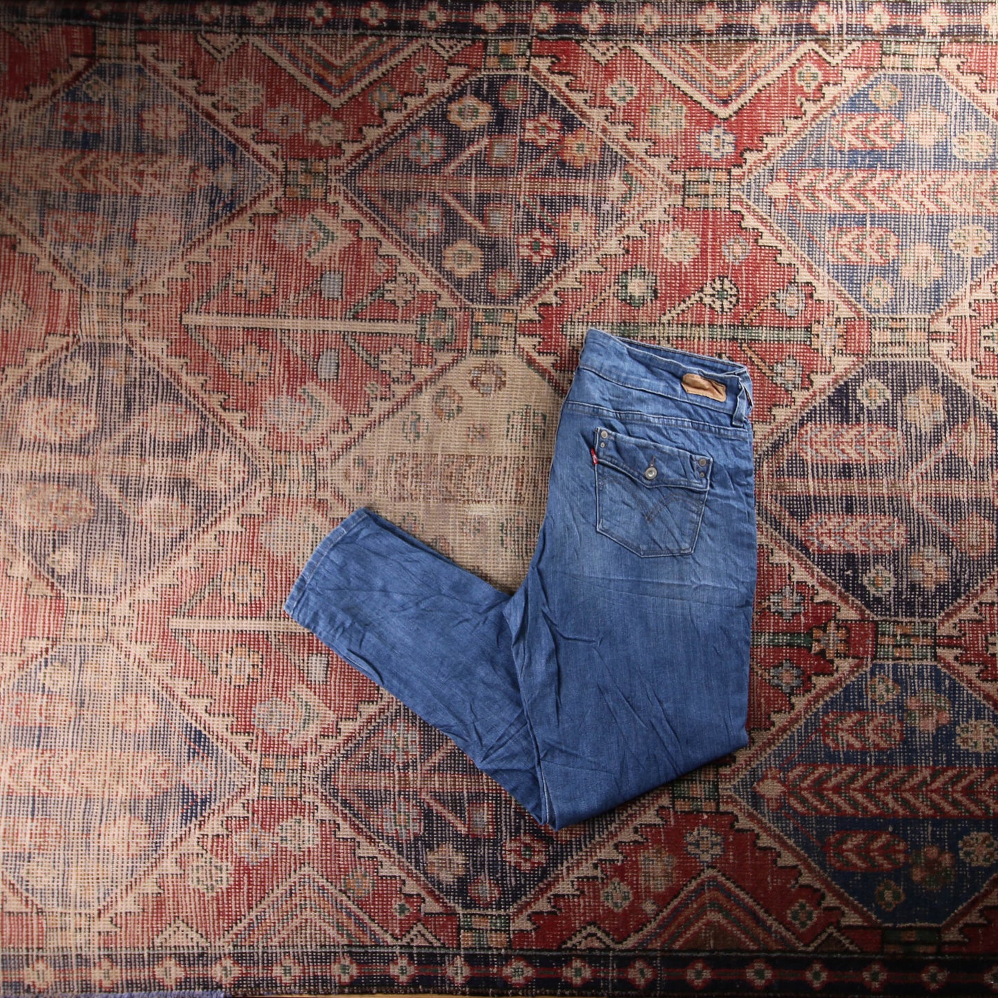 Levi's 301 Red Tab W34 L31 Slim Blue Denim Jeans