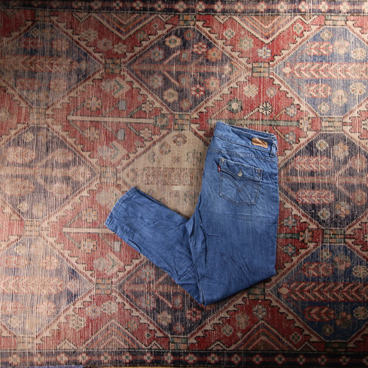 Levi's 301 Red Tab W34 L31 Slim Blue Denim Jeans