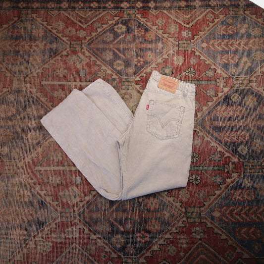 Levi's 751 W32 L28 Straight Leg White Corduroy Trousers