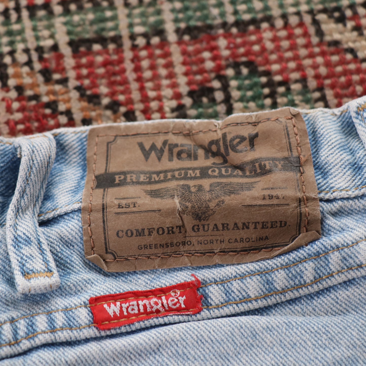 Wrangler W38 L29 Straight Leg Blue Denim Jeans