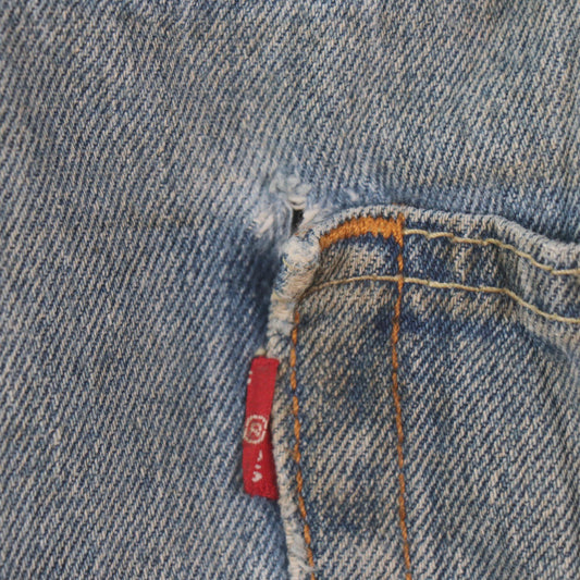 Levi's 550 W34 L28 Tapered Leg Relaxed Fit Classic Ripped Style Blue Denim Jeans