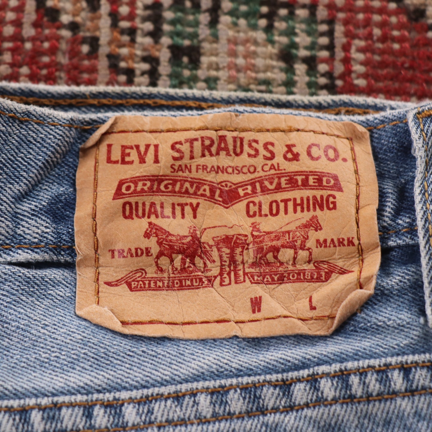 Levi's 501 Red Tab W30 L32 Original Fit Classic Ripped Style Blue Denim Jeans