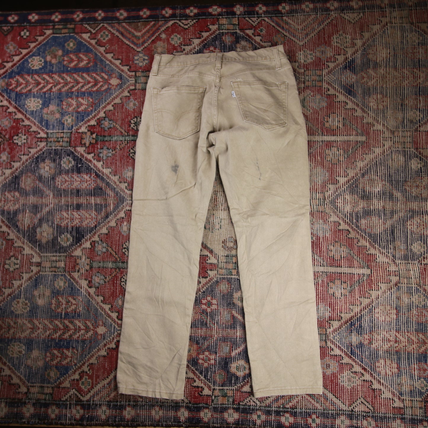 Levi's W30 L28 Tapered Leg Relaxed Fit Beige Denim Jeans