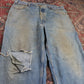 Levi's W34 L29 Tapered Leg Relaxed Fit Classic Ripped Style Blue Denim Jeans