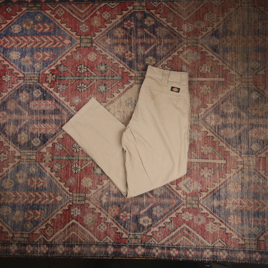 Dickies W30 L27 Straight Leg Beige Cotton Blend Trousers