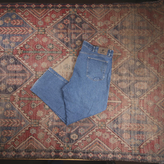 Wrangler W40 L26 Straight Leg Relaxed Fit Blue Denim Jeans