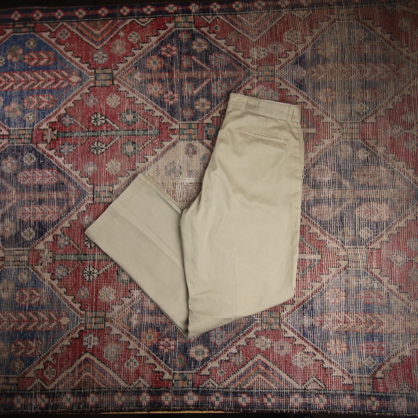 Dickies W34 L30 Straight Leg Beige Cotton Blend Trousers