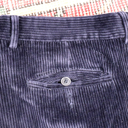Unbranded W38 L25 Straight Leg Blue Corduroy Trousers