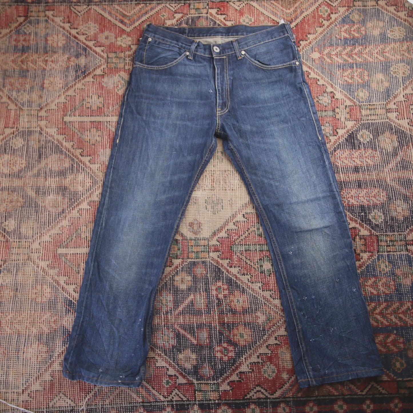 Levi's W34 L28 Straight Leg Blue Denim Jeans