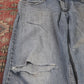 Wrangler W36 L31 Straight Leg Relaxed Fit Classic Ripped Style Blue Denim Jeans