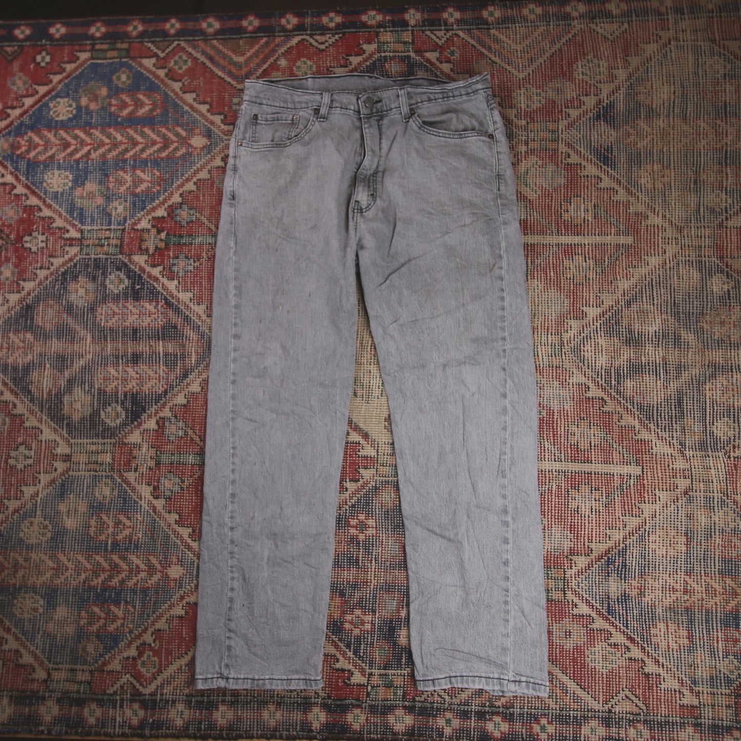 Levi's 505 W34 L27 Straight Leg Regular Fit Grey Denim Jeans