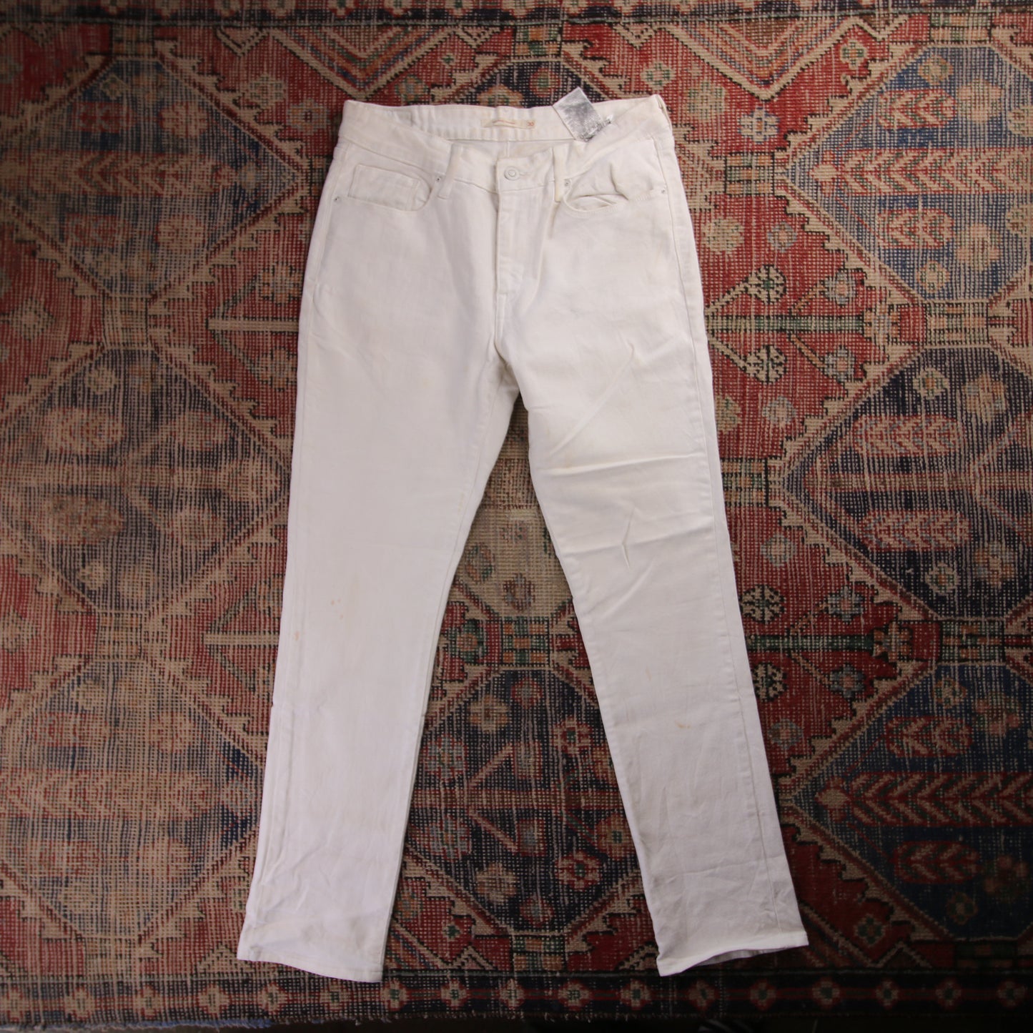 Levi's W32 L31 Mid Rise Skinny Fit White Denim Jeans