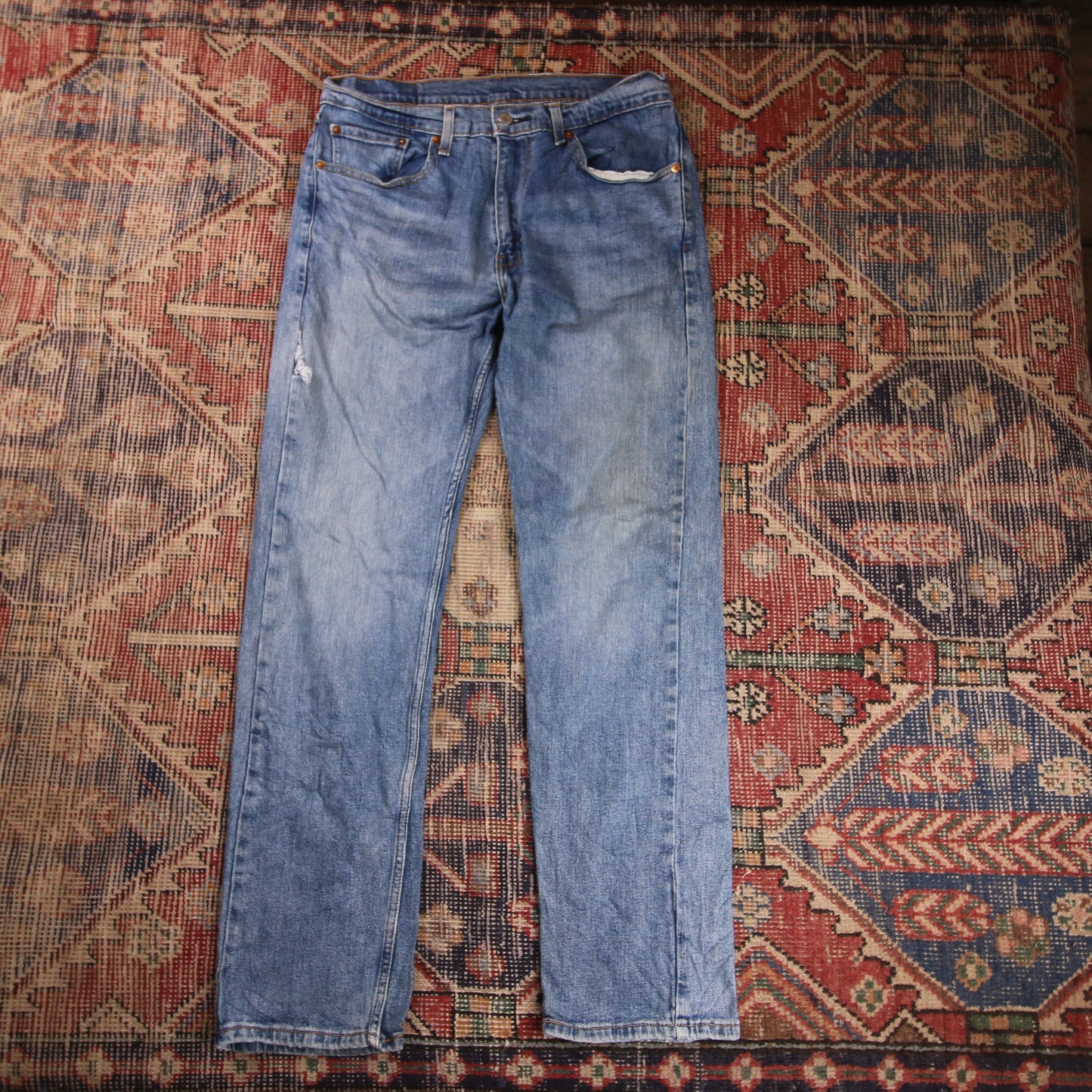 Levi's 505 W32 L31 Straight Leg Regular Fit Blue Denim Jeans
