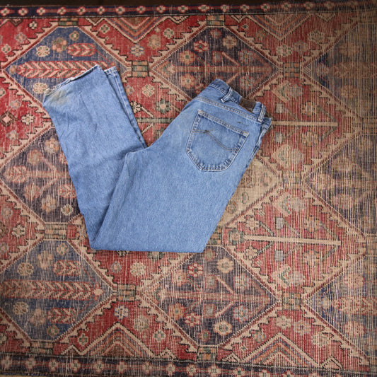 Lee W36 L34 Straight Leg Relaxed Fit Blue Denim Jeans