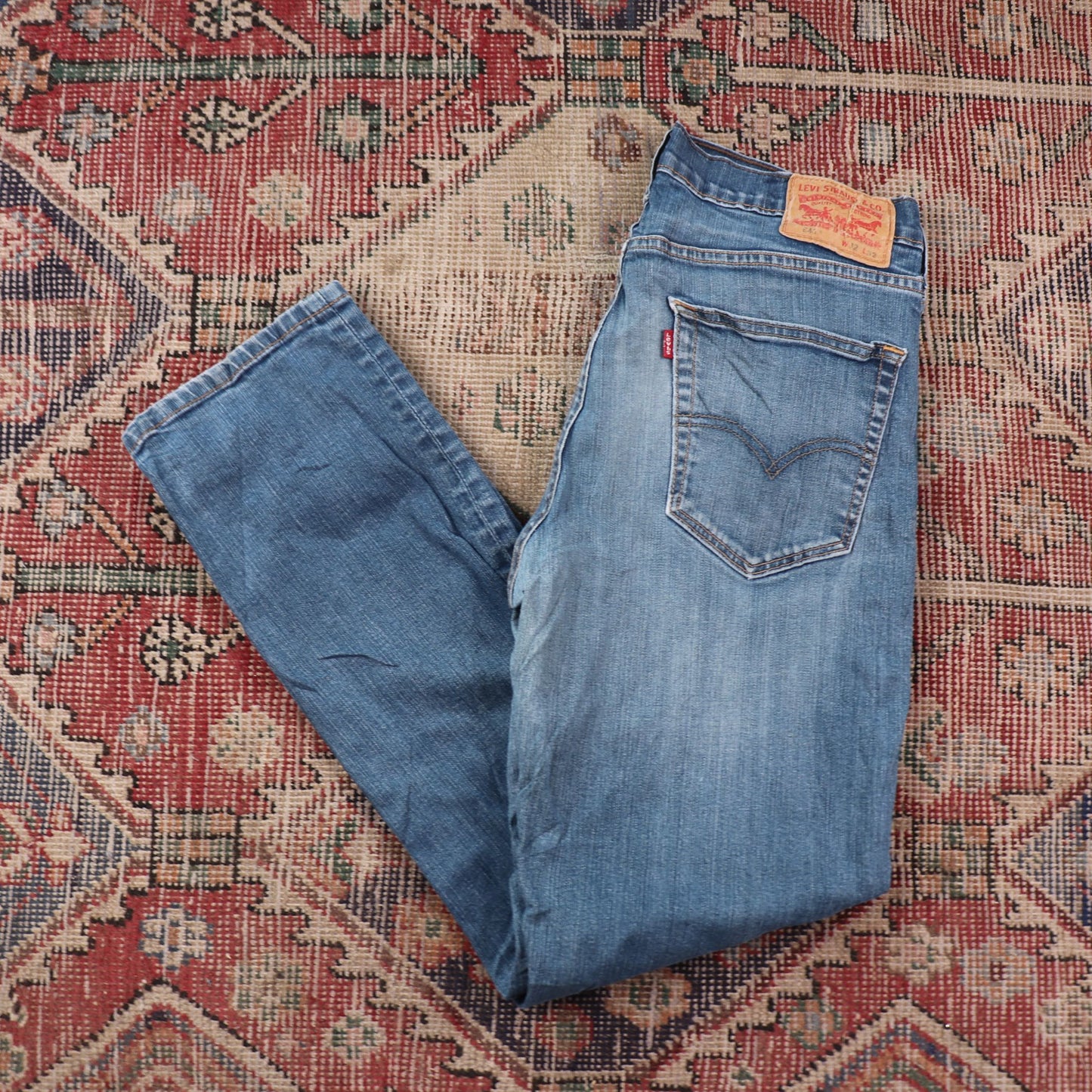 Levi's W30 L29 Straight Leg Classic Ripped Style Blue Denim Jeans