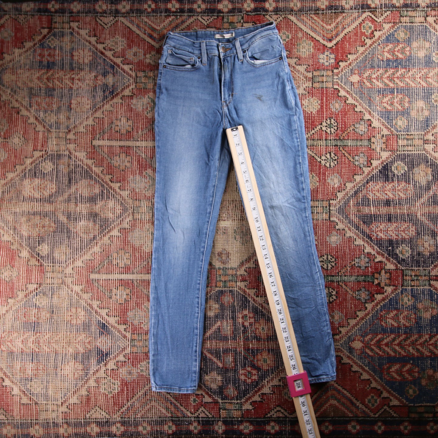 Levi's 721 Red Tab W26 L28 Skinny Blue Denim Jeans