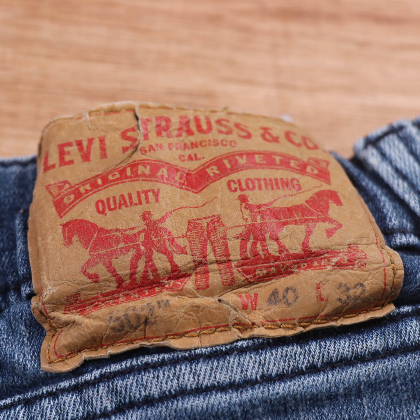 Levi's 505 Red Tab W40 L29 Straight Leg Regular Fit Blue Denim Jeans
