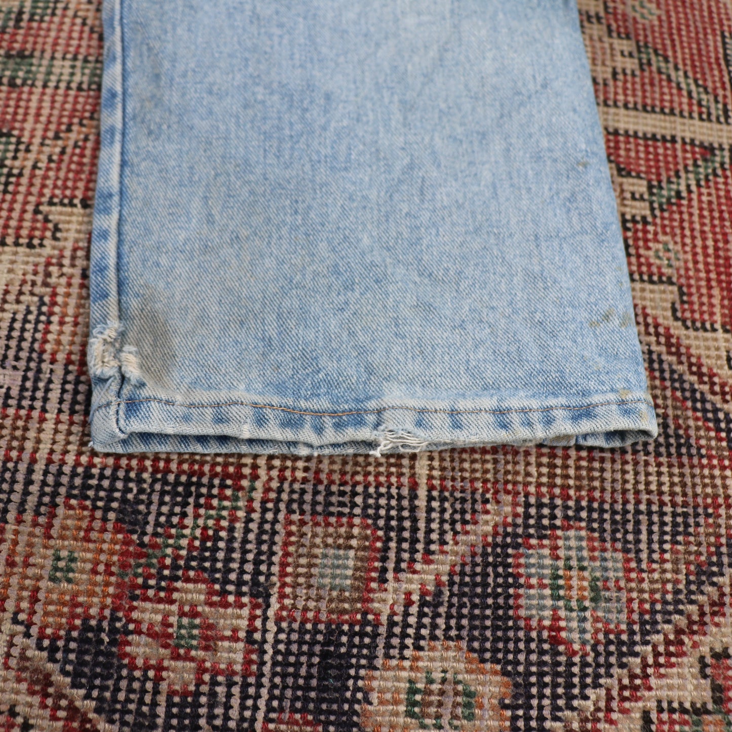 Wrangler W38 L33 Straight Leg Relaxed Fit Blue Denim Jeans