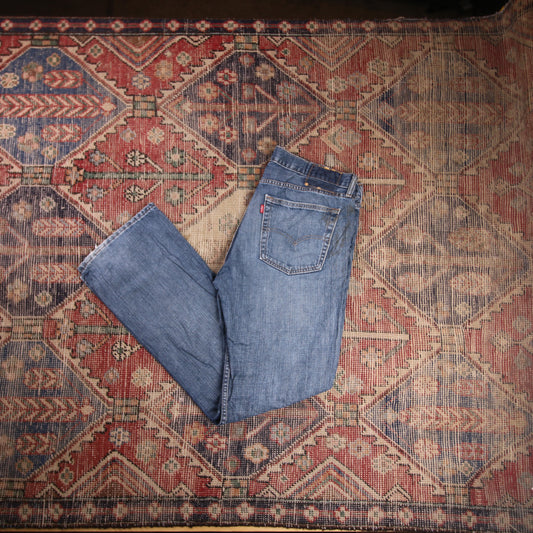 Levi's W36 L32 Straight Leg Blue Denim Jeans