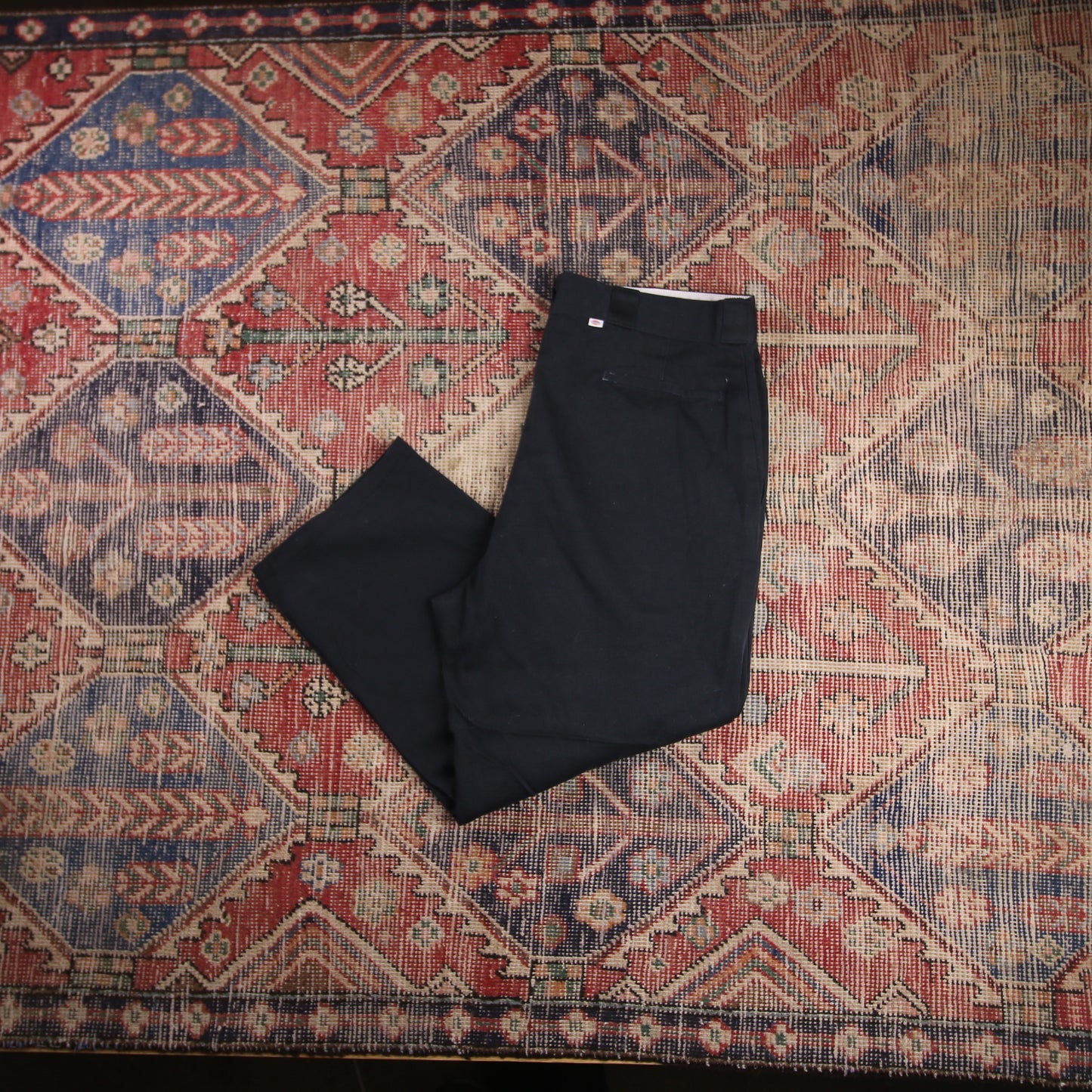Dickies W38 L25 Straight Leg Black Cotton Blend Trousers