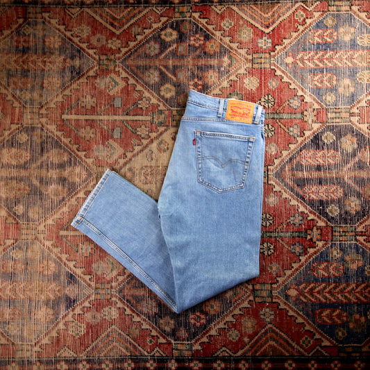 Levi's 505 Red Tab W34 L31 Straight Leg Regular Fit Blue Denim Jeans